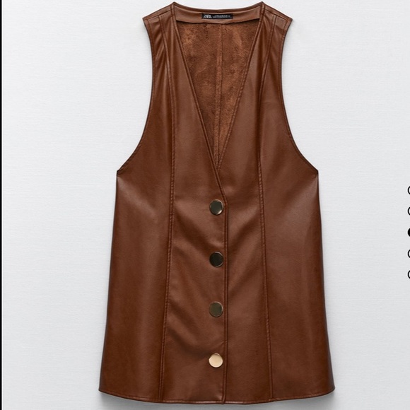 Zara Camel Pinafore Dress - Picture 2 of 3